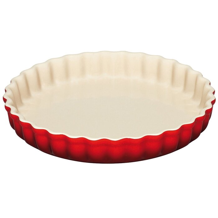 Блюдо кругле хвилясте для запікання 24 см, бордове Le Creuset