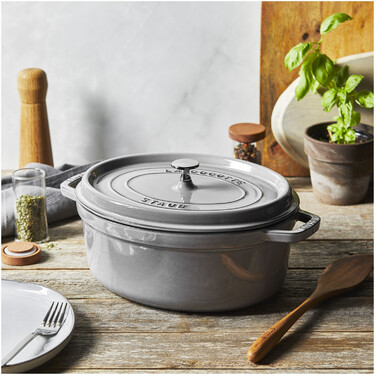 Кокот овальний 31 см, сірий графіт Staub