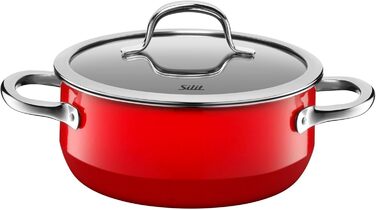 Набір посуду Silit Passion Red, 4 предмети каструлі зі скляними кришками, Silargan з керамічним покриттям, для індукційних плит, червоний набір з казаном