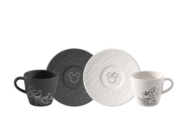 Чашка і блюдце для еспресо чорний / білий набір 4 предмети Manufacture - Mickey Mouse Villeroy & Boch