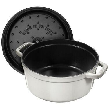 Каструля / жаровня 28 см з кришкою біла La Mer Staub