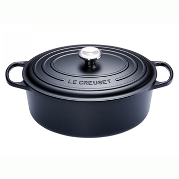 Гусятница / жаровня з кришкою 27 см, чорний матовий Le Creuset
