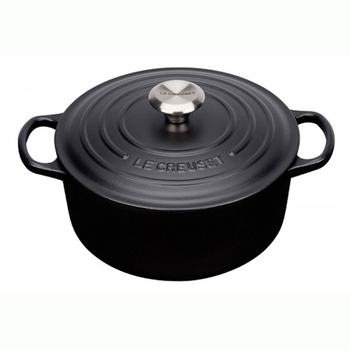 Каструля / жаровня з кришкою 22 см, чорний матовий Le Creuset