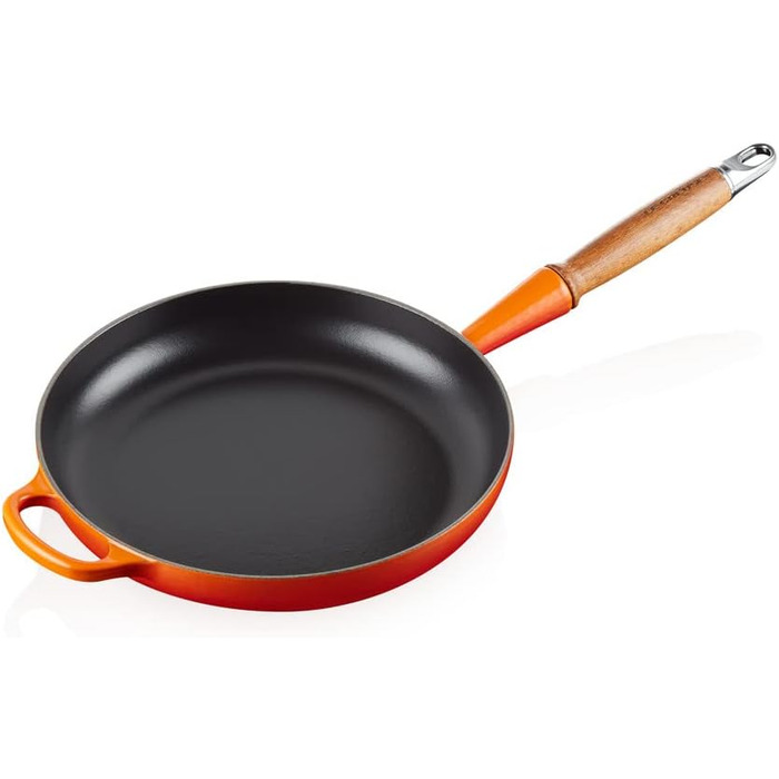 Сковорода чавунна 26 см з дерев'яною ручкою, полум'яно-червоний Signature Le Creuset