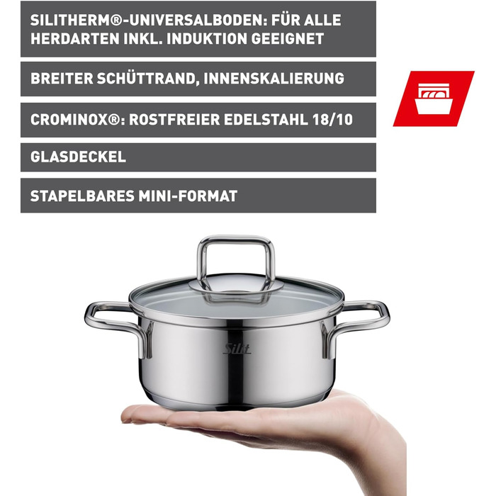 Міні-жаровня 14 см зі скляною кришкою Extra Cook Silit
