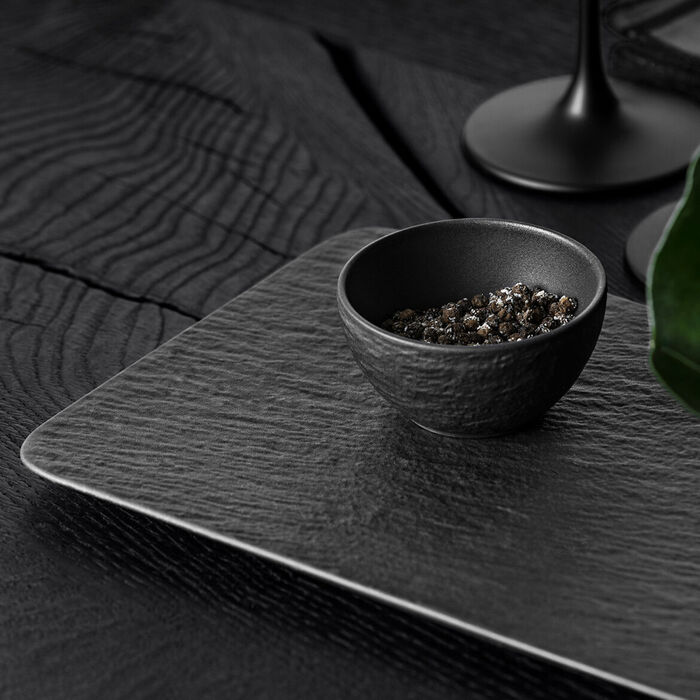 Набір 3 піали з блюдом-підставкою Black/Gray Manufacture Rock Villeroy & Boch
