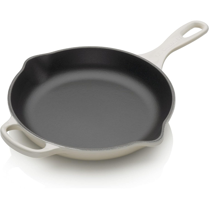 Чавунна сковорода LE CREUSET Signature, кругла, Ø. Для всіх типів плит, вкл. підходить для індукції, 1,93 кг, гранатовий, 20182239490422 (безе, 23 см)