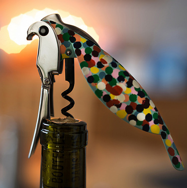 Штопор 2,5x13x3 см чорний Parrot Alessi