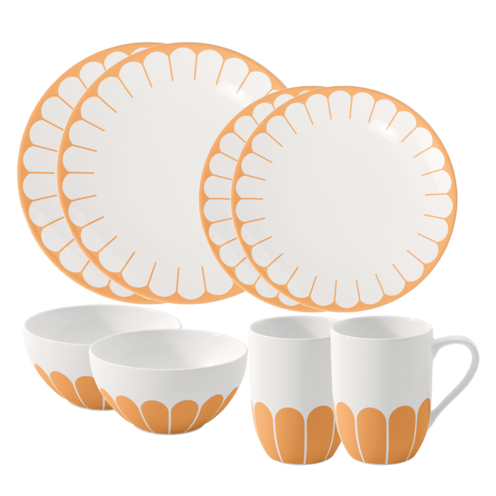 Набір столового посуду на 2 персони, 8 предметів, жовтий Fleur Villeroy & Boch