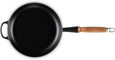 Сковорода чавунна 28 см з дерев'яною ручкою, чорний Signature Le Creuset