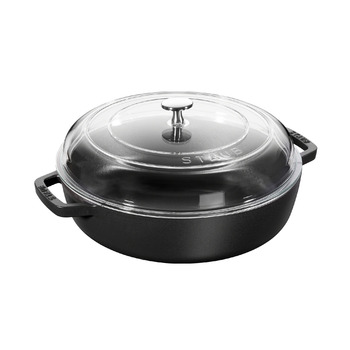 Сотейник зі скляною кришкою 28 см, чорний Staub