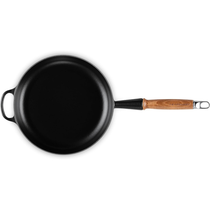 Сковорода чавунна 28 см з дерев'яною ручкою, чорний Signature Le Creuset