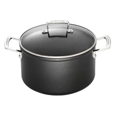 Каструля зі скляною кришкою глибока 6 л чорна Le Creuset