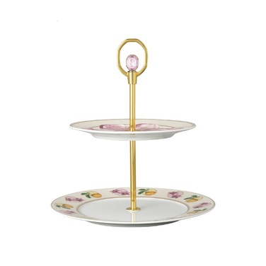 Етажерка для торта 2-ярусна Зефір IDYLLIA Swarovski x Rosenthal