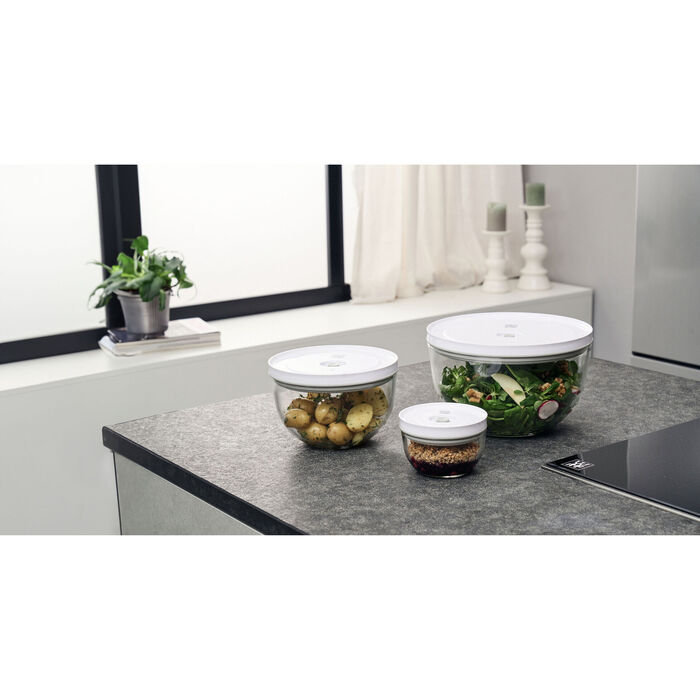 Набір мисок з вакуумними кришками, 6 предметів, прозоре скло Fresh & Save Zwilling