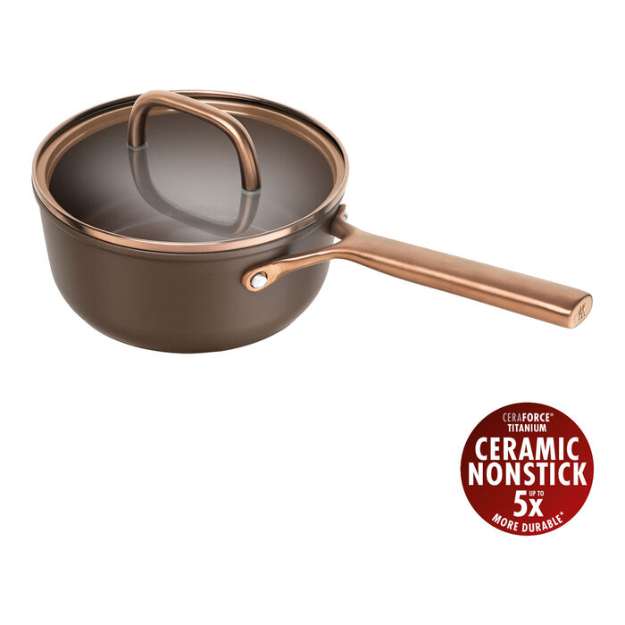 Сотейник 18 см зі скляною кришкою, коричневий Milano Zwilling