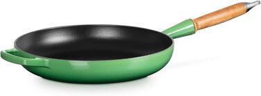 Сковорода чугунная 28 см с деревянной ручкой, зеленый Signature Le Creuset
