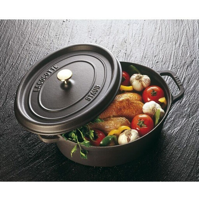 Кокот овальний 31 см, сірий графіт Staub