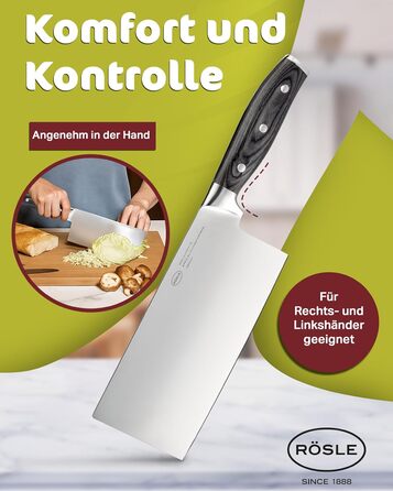 Китайський кухарський ніж 18 см Wolfgrey Rosle