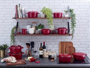 Каструля / жаровня 24 см з кришкою бордова Staub