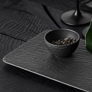 Набір 3 піали з блюдом-підставкою Black/Gray Manufacture Rock Villeroy & Boch