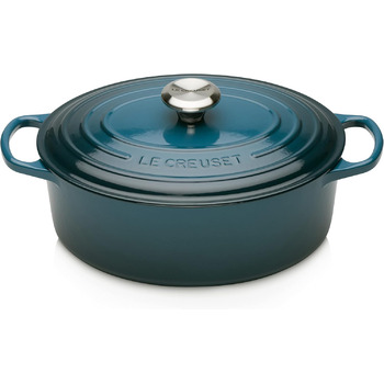 Жаровня 27 см з кришкою, глибокий бірюзовий Signature Le Creuset