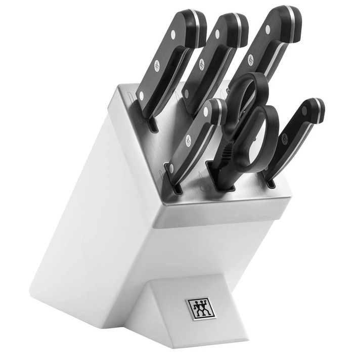 Набір з 5 ножів з ножицями та заточуючим блоком білий Gourmet Zwilling