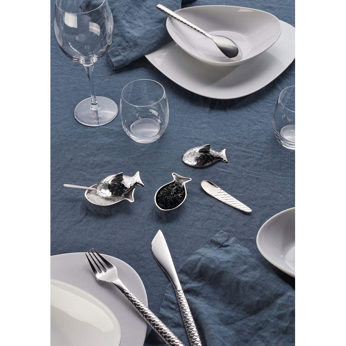 Солонка с ложкой 7,4x4,5x4,2 см Colombina Fish Alessi