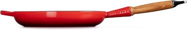 Сковорода чавунна 26 см з дерев'яною ручкою, вишнево-червоний Signature Le Creuset