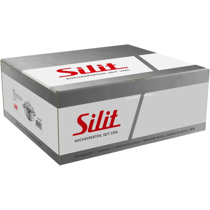 Набір каструль Silit Achat для індукції з скляними кришками, нержавіюча сталь з матовим покриттям (каструля для смаження, 24 см)