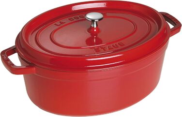 Чавунна жаровня/кокот STAUB, овальна 6,7 л, (33 см, вишнево-червона)