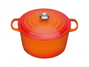 Каструля / жаровня з кришкою 26 см висока, помаранчева Le Creuset