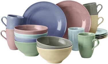 Набір для сніданку на 6 персон, 18 предметів, різнокольоровий Beat Color Glaze Seltmann Weiden
