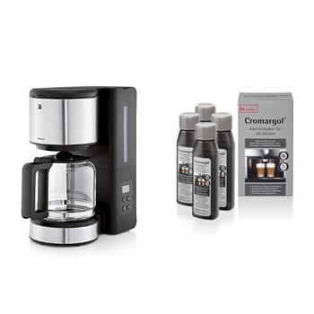Кавоварка Stelio Aroma Glas Digital WMF + Засіб від нальоту 100 мл набір 4 предмети Cromargol WMF
