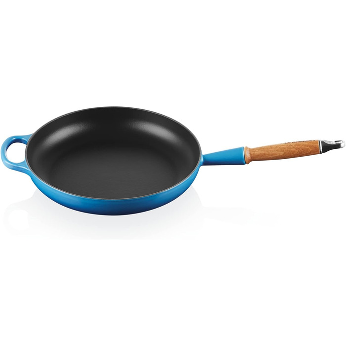 Сковорода чавунна 28 см з дерев'яною ручкою, синій Signature Le Creuset