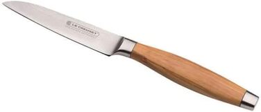 Ніж для овочів, 9 см дамаська сталь, оливкове дерево Le Creuset
