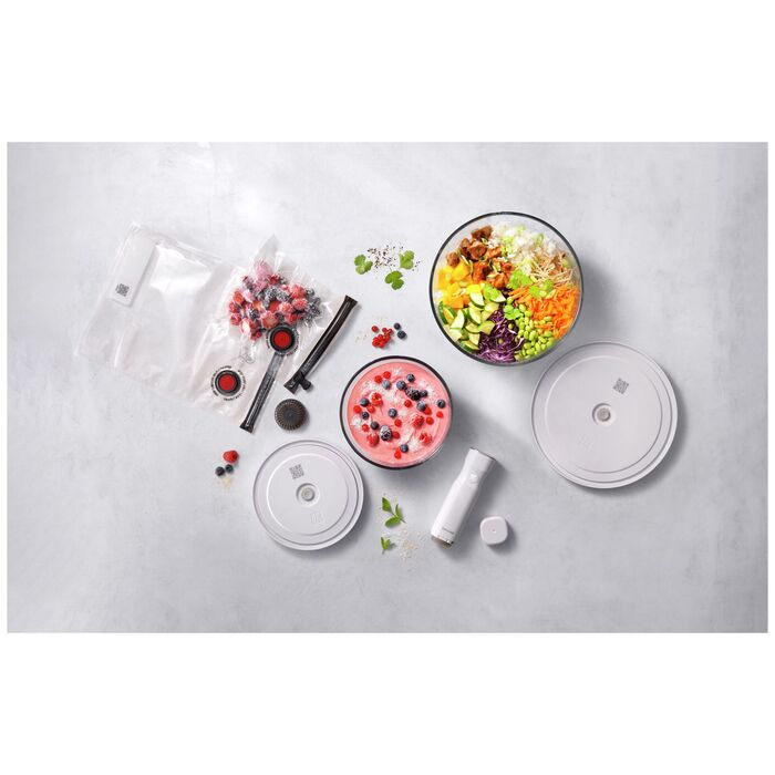 Набір вакуумних контейнерів з насосом, 9 предметів, прозорі білі Fresh & Save Zwilling