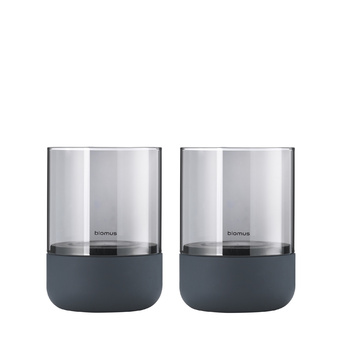 Набір з 2 свічників 9,5 см XS Steel Gray & Smoke Calma Blomus