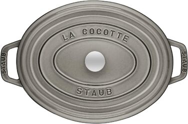 Чавунна жаровня/кокот STAUB, овальна 6,7 л, (33 см, графітово-сіра)