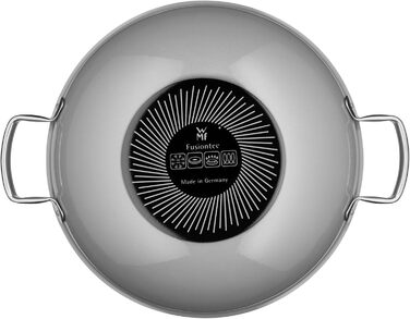 Сковорода вок 32 см зі скляною кришкою, сіра Fusiontec Mineral WMF