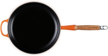 Сковорода чавунна 26 см з дерев'яною ручкою, полум'яно-червоний Signature Le Creuset