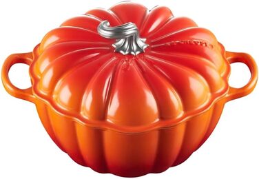 Чавунна жаровня у формі гарбуза 4 л з кришкою, помаранчева Calabaza Cocotte LE CREUSET