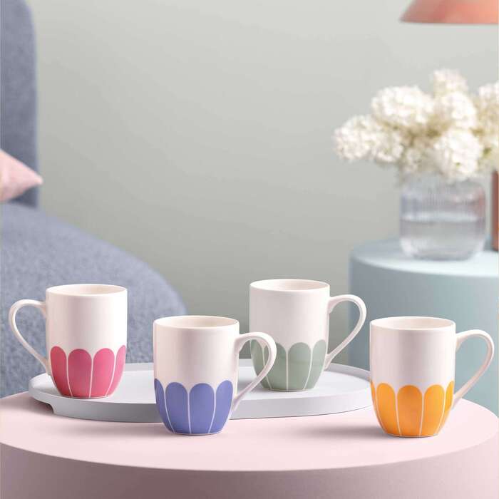Набір з 4 чашок для кави 290 мл, різнокольорові Fleur Villeroy & Boch