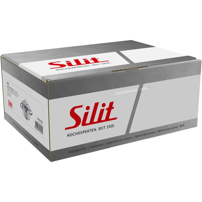 Набір каструль Silit Achat з індукційним дном та скляними кришками, нержавіюча сталь з матовою обробкою (каструля 16 см)
