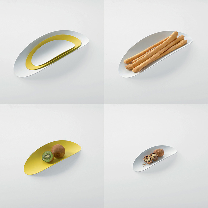 Набір страв (3 шт) 40х4,5х17,3 см жовтий / білий Ellipse Alessi
