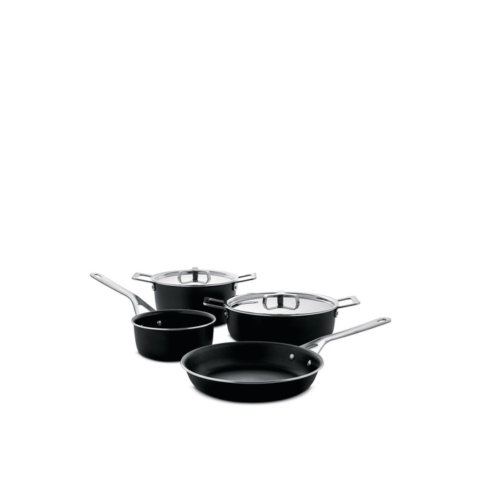 Набор посуды 4 предмета, черный Pots & Pans Alessi