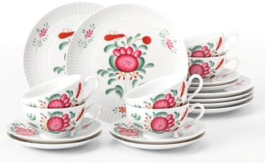 Чайний сервіз на 6 персон, 18 предметів, великий Amina Ostfriesenrose Seltmann Weiden