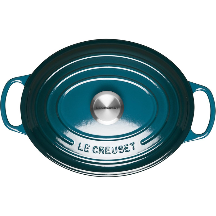 Жаровня 27 см з кришкою, глибокий бірюзовий Signature Le Creuset