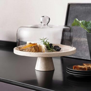 Сервірувальна тарілка 28 см на ніжці, бежевий Travertine Manufacture Villeroy & Boch