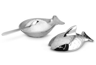 Солонка с ложкой 7,4x4,5x4,2 см Colombina Fish Alessi